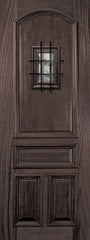 WDMA 36x96 Door (3ft by 8ft) Exterior Mahogany 36in x 96in 4 Panel Arch Portobello Door with Speakeasy 1