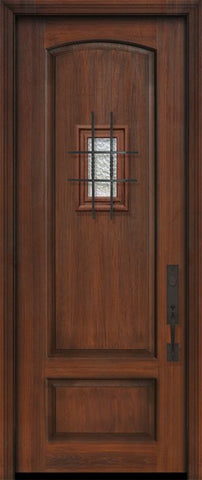 WDMA 36x96 Door (3ft by 8ft) Exterior Cherry Pro 96in 2 Panel Arch Door with Speakeasy 1