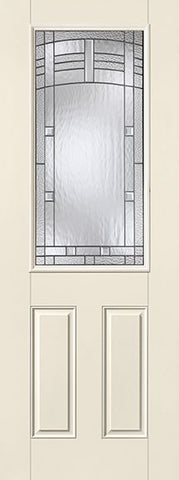 WDMA 36x96 Door (3ft by 8ft) Exterior Smooth Fiberglass Impact Door 8ft 1/2 Lite Maple Park 1