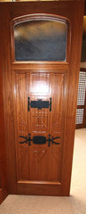 WDMA 36x96 Door (3ft by 8ft) Exterior Mahogany AN-2003-1 Hand Carved Art Nouveau Forged iron Glass Entry Single Door 2