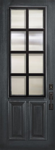 WDMA 36x96 Door (3ft by 8ft) Exterior Mahogany 36in x 96in 2/3 Lite Minimal Steel Grille Portobello Door 1