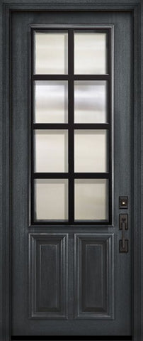 WDMA 36x96 Door (3ft by 8ft) Exterior Mahogany 36in x 96in 2/3 Lite Minimal Steel Grille Portobello Door 2