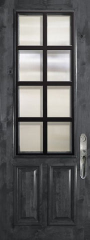 WDMA 36x96 Door (3ft by 8ft) Exterior Knotty Alder 36in x 96in 2/3 Lite Minimal Steel Grille Estancia Alder Door 1