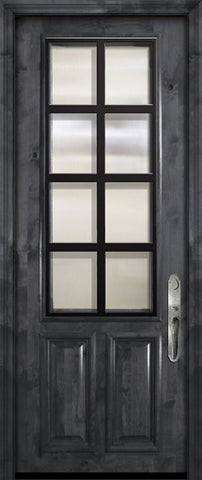 WDMA 36x96 Door (3ft by 8ft) Exterior Knotty Alder 36in x 96in 2/3 Lite Minimal Steel Grille Estancia Alder Door 2
