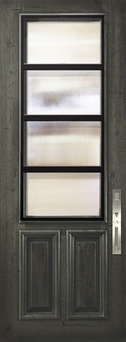 WDMA 36x96 Door (3ft by 8ft) Exterior Mahogany 36in x 96in 2/3 Lite Urban Steel Grille Portobello Door 1