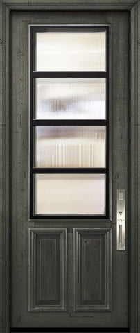 WDMA 36x96 Door (3ft by 8ft) Exterior Mahogany 36in x 96in 2/3 Lite Urban Steel Grille Portobello Door 2