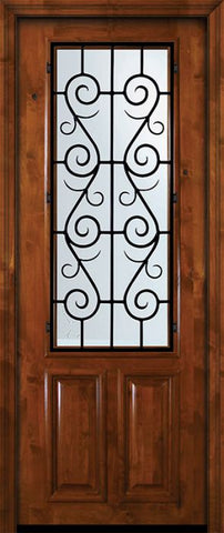 WDMA 36x96 Door (3ft by 8ft) Exterior Knotty Alder 36in x 96in 2/3 Lite St. Charles Alder Door 2