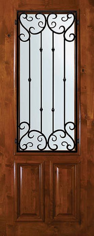 WDMA 36x96 Door (3ft by 8ft) Exterior Knotty Alder 36in x 96in 2/3 Lite Valencia Alder Door 1