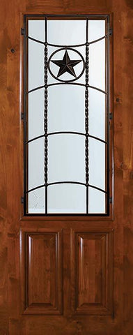 WDMA 36x96 Door (3ft by 8ft) Exterior Knotty Alder 36in x 96in 2/3 Lite Texan Alder Door 1