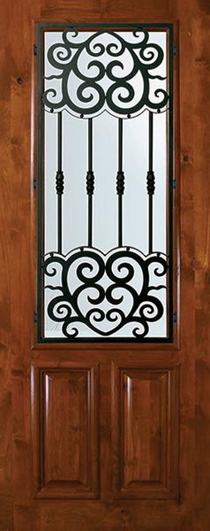 WDMA 36x96 Door (3ft by 8ft) Exterior Knotty Alder 36in x 96in 2/3 Lite Barcelona Alder Door 1