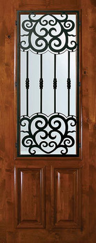 WDMA 36x96 Door (3ft by 8ft) Exterior Knotty Alder 36in x 96in 2/3 Lite Barcelona Alder Door 1