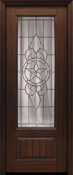 WDMA 36x96 Door (3ft by 8ft) Exterior Cherry Pro 96in 1 Panel 3/4 Lite Brazos Door 1