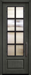 WDMA 36x96 Door (3ft by 8ft) Exterior Cherry Pro 96in 1 Panel 3/4 Lite Minimal Steel Grille Door 1