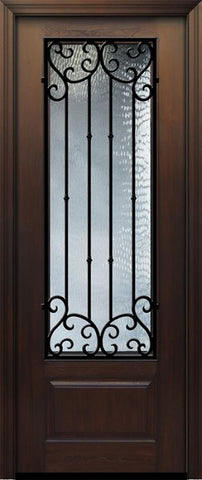 WDMA 36x96 Door (3ft by 8ft) Exterior Cherry Pro 96in 1 Panel 3/4 Lite Valencia Door 1