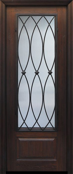 WDMA 36x96 Door (3ft by 8ft) Exterior Cherry Pro 96in 1 Panel 3/4 Lite La Salle Door 1