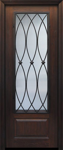 WDMA 36x96 Door (3ft by 8ft) Exterior Cherry Pro 96in 1 Panel 3/4 Lite La Salle Door 1