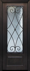 WDMA 36x96 Door (3ft by 8ft) Exterior Cherry Pro 96in Double 1 Panel 3/4 Lite Charleston Door 1