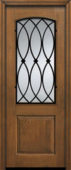 WDMA 36x96 Door (3ft by 8ft) Exterior Knotty Alder IMPACT | 96in 1 Panel 2/3 Arch Lite La Salle Door 1