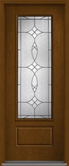WDMA 36x96 Door (3ft by 8ft) Exterior Oak Blackstone 8ft 3/4 Lite 1 Panel Fiberglass Single Door 1