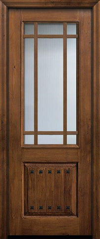 WDMA 36x96 Door (3ft by 8ft) Exterior Knotty Alder IMPACT | 96in 2/3 Lite 1 Panel 9 Lite SDL Door 1