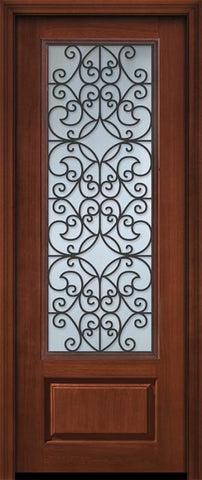 WDMA 36x96 Door (3ft by 8ft) Exterior Cherry 96in 1 Panel 3/4 Lite Florence / Walnut Door 1
