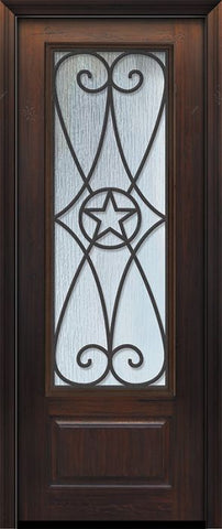 WDMA 36x96 Door (3ft by 8ft) Exterior Cherry 96in 1 Panel 3/4 Lite Austin / Walnut Door 1