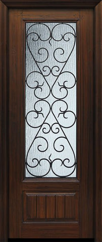 WDMA 36x96 Door (3ft by 8ft) Exterior Cherry 96in 1 Panel 3/4 Lite Palermo / Walnut Door 1