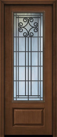 WDMA 36x96 Door (3ft by 8ft) Exterior Cherry 96in 1 Panel 3/4 Lite Novara / Walnut Door 1
