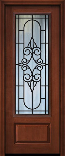WDMA 36x96 Door (3ft by 8ft) Exterior Cherry 96in 1 Panel 3/4 Lite Salento / Walnut Door 1