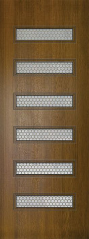 WDMA 36x96 Door (3ft by 8ft) Exterior Mahogany 36in x 96in Beverly Contemporary Door w/Metal Grid 1