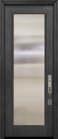 WDMA 36x96 Door (3ft by 8ft) Exterior Cherry 96in Full Lite Privacy Glass Door 1
