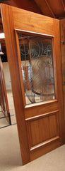 WDMA 36x96 Door (3ft by 8ft) Exterior Mahogany AN-2004-1 Tree Lite Hand Carved Art Nouveau Single Door Forged Iron 3