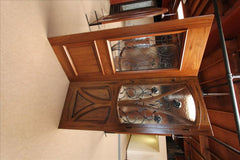 WDMA 36x96 Door (3ft by 8ft) Exterior Mahogany AN-2004-1 Tree Lite Hand Carved Art Nouveau Single Door Forged Iron 5