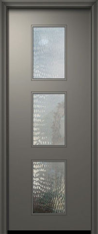 WDMA 36x96 Door (3ft by 8ft) Exterior Smooth 96in Newport Solid Contemporary Door w/Textured Glass 1
