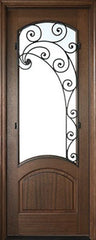 WDMA 36x96 Door (3ft by 8ft) Exterior Swing Mahogany Aberdeen Single Door w Iron #2 Right 1