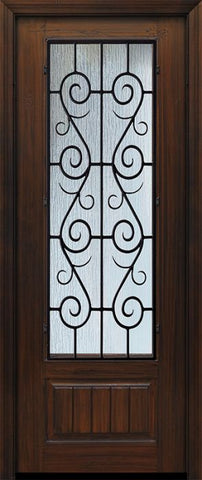 WDMA 36x96 Door (3ft by 8ft) Exterior Cherry 96in 1 Panel 3/4 Lite St Charles Door 1