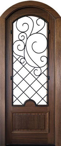 WDMA 36x96 Door (3ft by 8ft) Exterior Swing Mahogany or Knotty Alder Marseille Single Door/Arch Top Renaissance 1