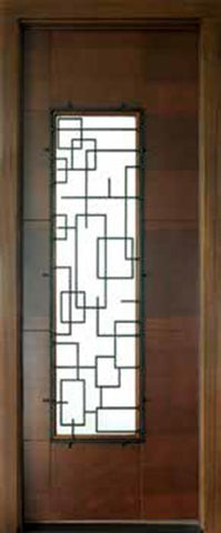 WDMA 36x96 Door (3ft by 8ft) Exterior Swing Mahogany Milan San Marino Single Door Right 1