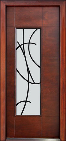 WDMA 36x96 Door (3ft by 8ft) Exterior Swing Mahogany Milan San Donato Single Door Right 1