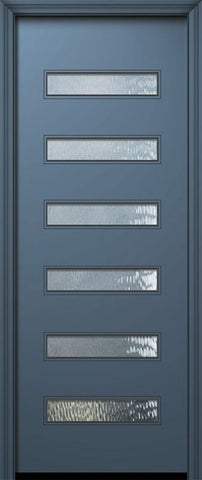 WDMA 36x96 Door (3ft by 8ft) Exterior Smooth 96in Beverly Solid Contemporary Door w/Textured Glass 1