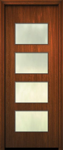 WDMA 36x96 Door (3ft by 8ft) Exterior Mahogany 96in Santa Monica Solid Contemporary Door w/Textured Glass 1