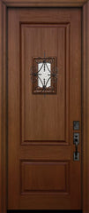 WDMA 36x96 Door (3ft by 8ft) Exterior Mahogany 96in 2 Panel Square Door with Speakeasy 1