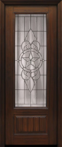 WDMA 36x96 Door (3ft by 8ft) Exterior Cherry 96in 1 Panel 3/4 Lite Brazos Walnut / Door 1