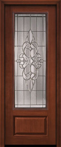 WDMA 36x96 Door (3ft by 8ft) Exterior Cherry 96in 1 Panel 3/4 Lite Courtlandt Walnut / Door 1