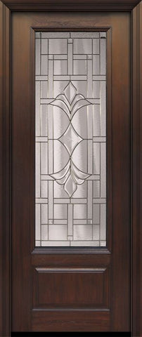 WDMA 36x96 Door (3ft by 8ft) Exterior Cherry 96in 1 Panel 3/4 Lite Marsala Walnut / Door 1