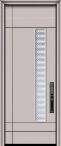 WDMA 36x96 Door (3ft by 8ft) Exterior Smooth 96in Santa Barbara Solid Contemporary Door w/Metal Grid 1