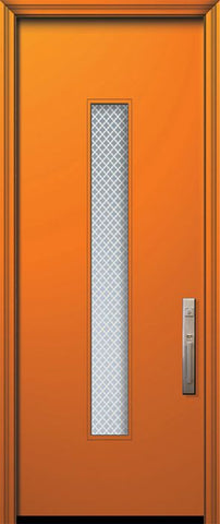 WDMA 36x96 Door (3ft by 8ft) Exterior Smooth 96in Malibu Solid Contemporary Door w/Metal Grid 1