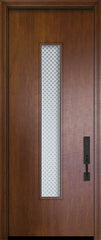 WDMA 36x96 Door (3ft by 8ft) Exterior Mahogany 96in Malibu Solid Contemporary Door w/Metal Grid 1