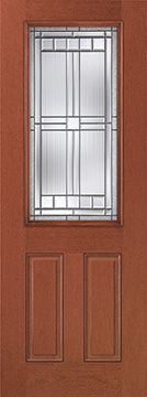 WDMA 36x96 Door (3ft by 8ft) Exterior Mahogany Fiberglass Impact Door 8ft Half Lite Saratoga 1