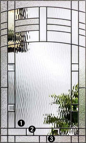 WDMA 36x96 Door (3ft by 8ft) Exterior Oak Maple Park 8ft Half Lite 2 Panel Fiberglass Single Door HVHZ Impact 2
